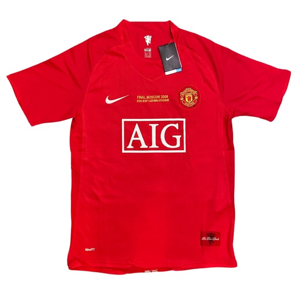 Manchester United 2008 CRISTIANO RONALDO #7 Vintage Soccer Jersey Final Moscow - Picture 2 of 13
